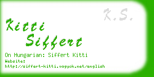 kitti siffert business card